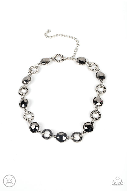 Rhinestone Rollout - silver - Paparazzi necklace