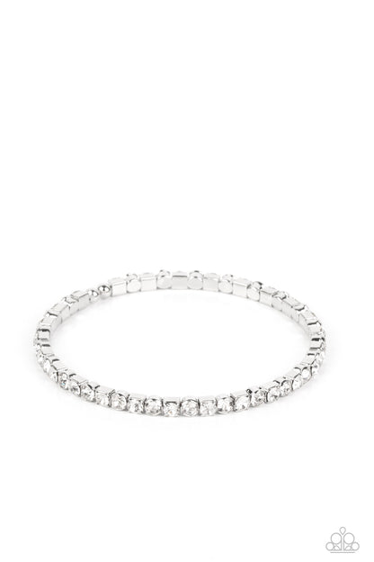 Rhinestone Spell - white - Paparazzi bracelet