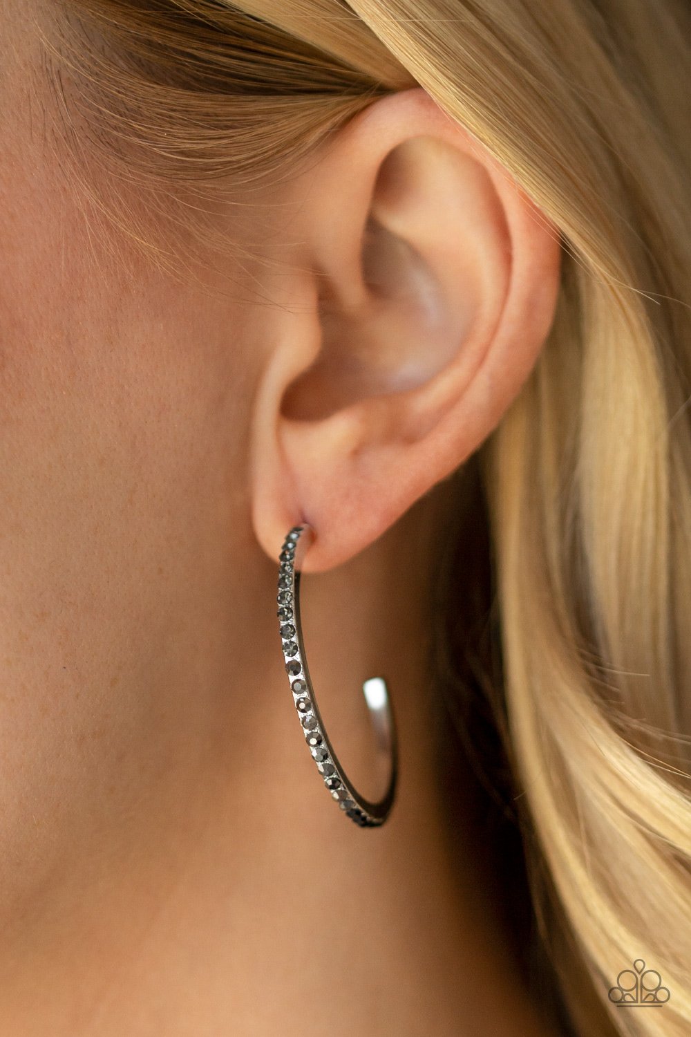 Rhinestone Revamp-black-Paparazzi earrings