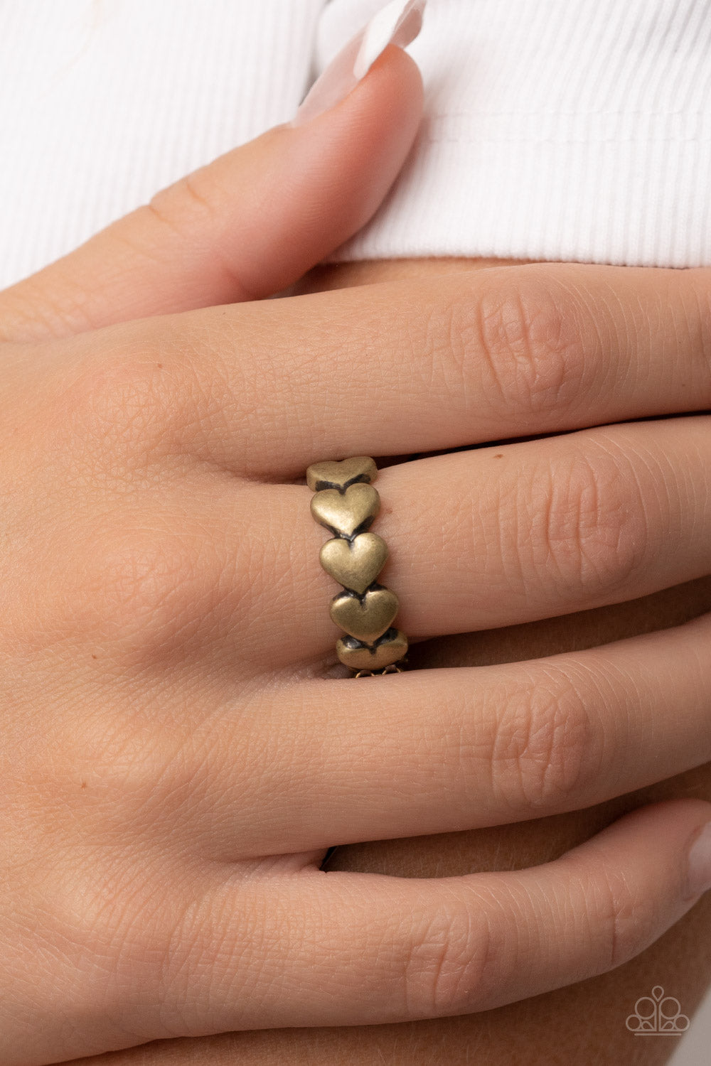 Rhythm of Love - brass - Paparazzi ring