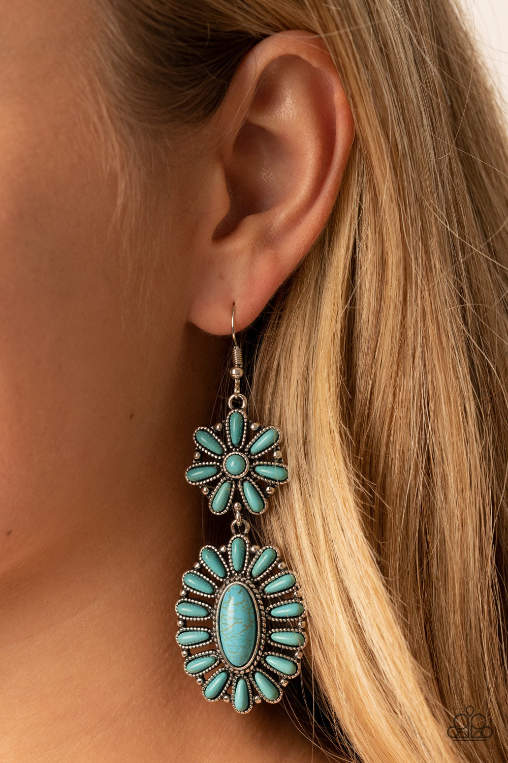 Richly Rustler - blue - Paparazzi earrings