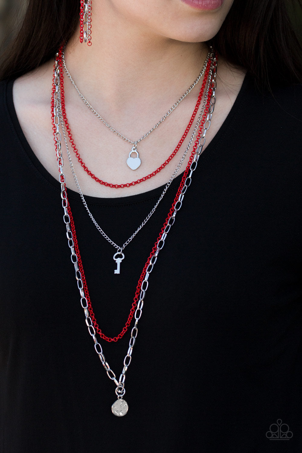 Right On Key - red - Paparazzi necklace