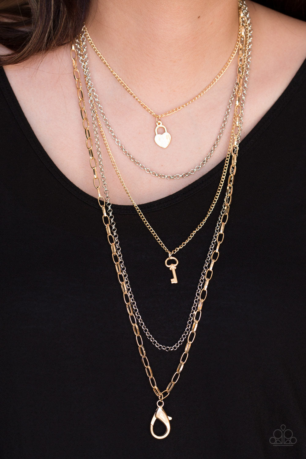 Right on Key - multi metal LANYARD - Paparazzi necklace