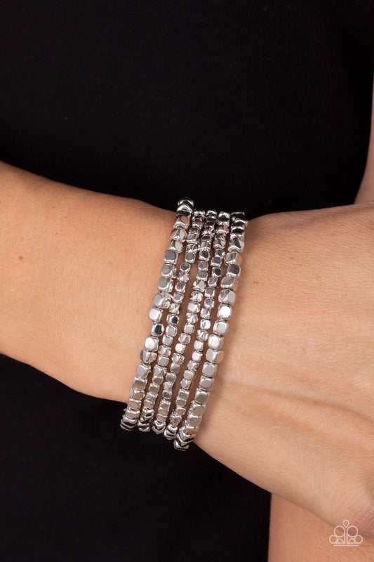 Right On CUBE - silver - Paparazzi bracelet
