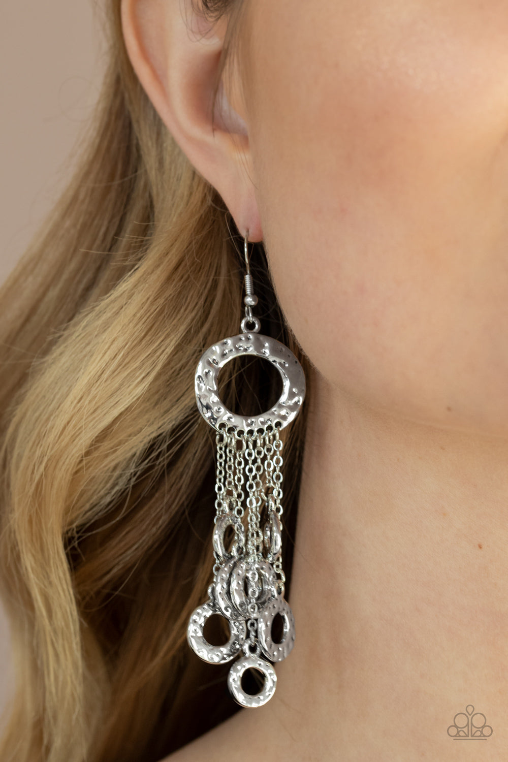 Right Under Your NOISE - silver - Paparazzi earrings