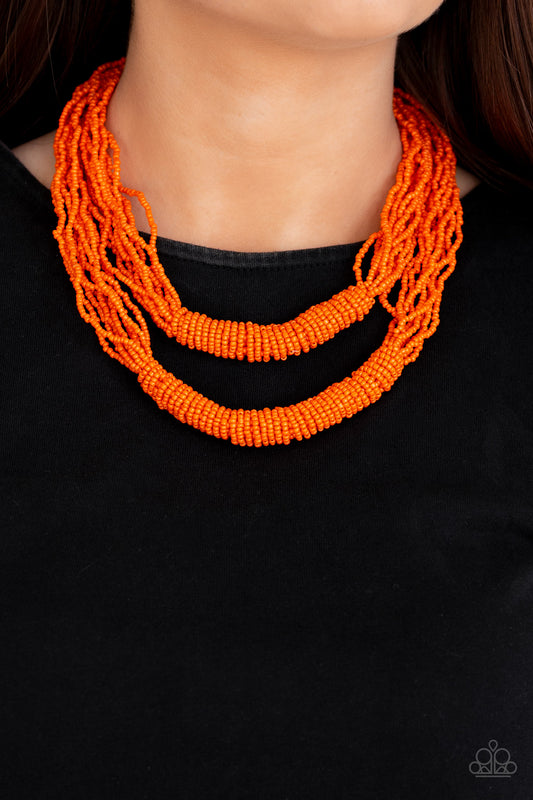 Right as Rainforest - orange - Paparazzi necklace