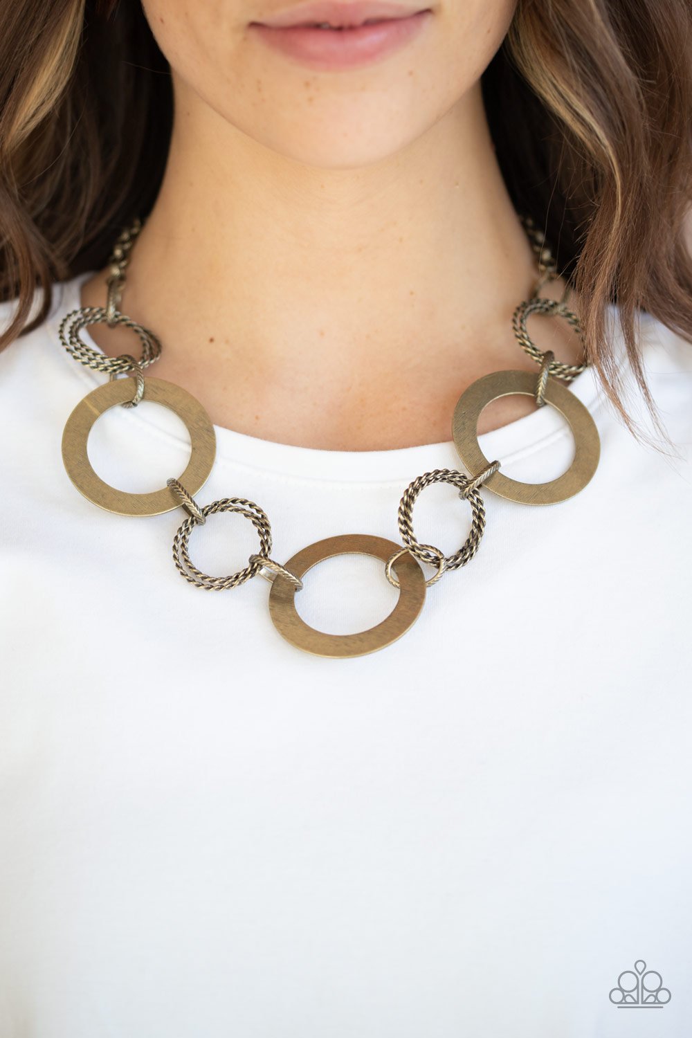 Ringed in Radiance-brass-Paparazzi necklace