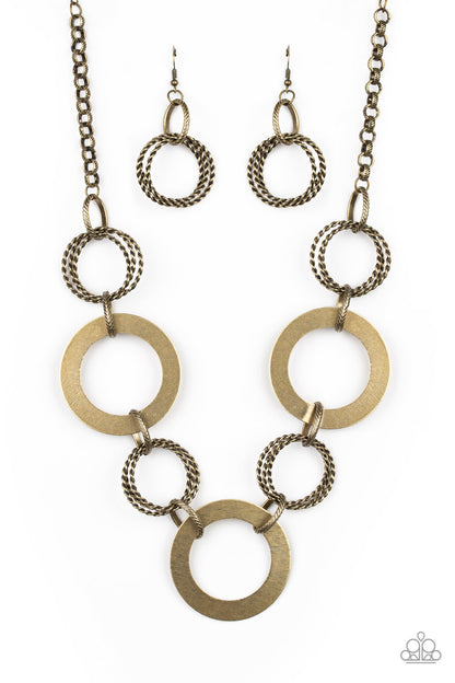 Ringed in Radiance - brass - Paparazzi necklace