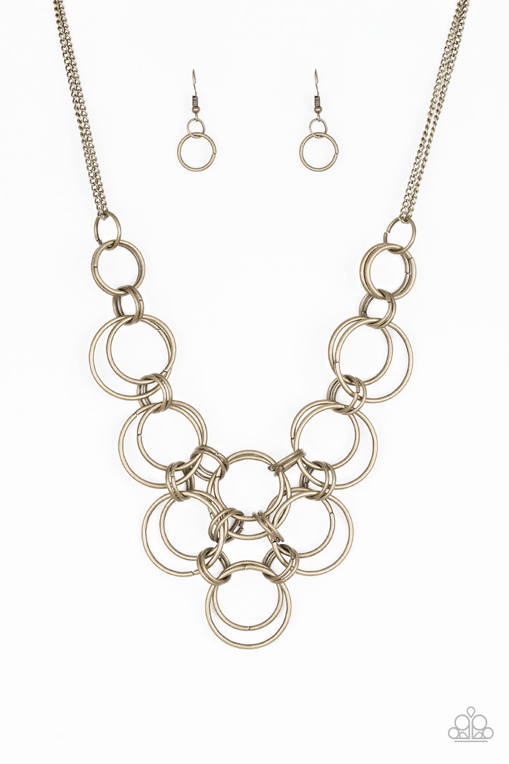 Ringing Off the Hook - brass - Paparazzi necklace