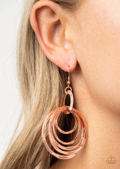 Ringing Radiance - copper - Paparazzi earrings