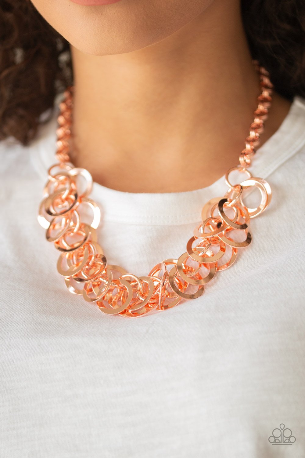 Ringing in the Bling-copper-Paparazzi necklace