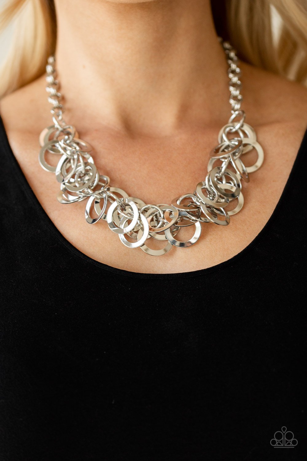 Ringing in the Bling-silver-Paparazzi necklace
