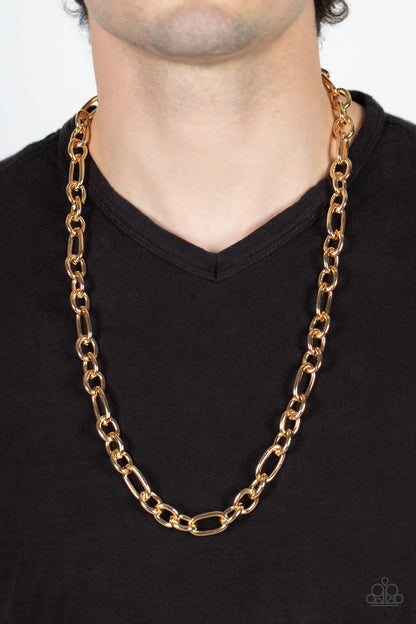 Ringside Throne - gold - Paparazzi MENS necklace
