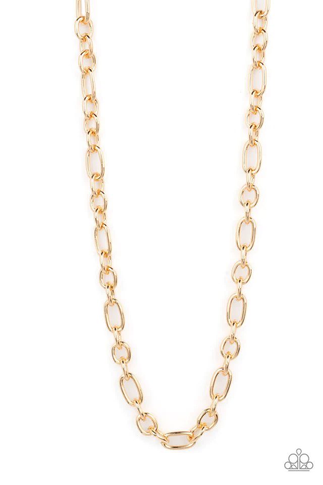 Ringside Throne - gold - Paparazzi MENS necklace