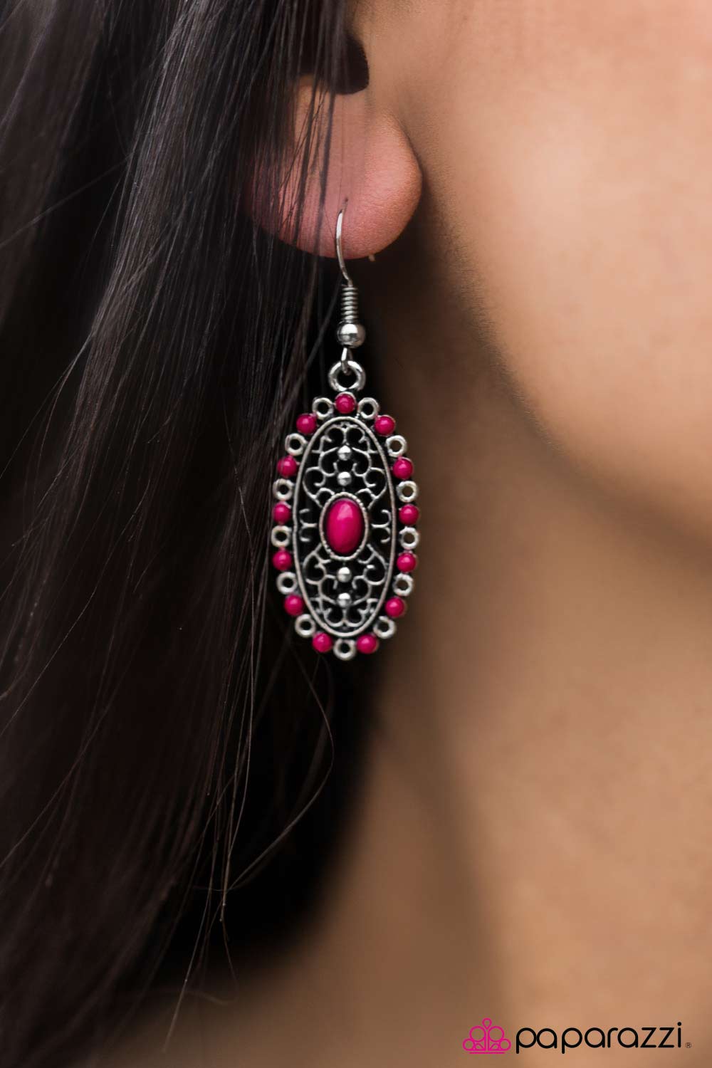 Rio Carnival - Pink - Paparazzi earrings