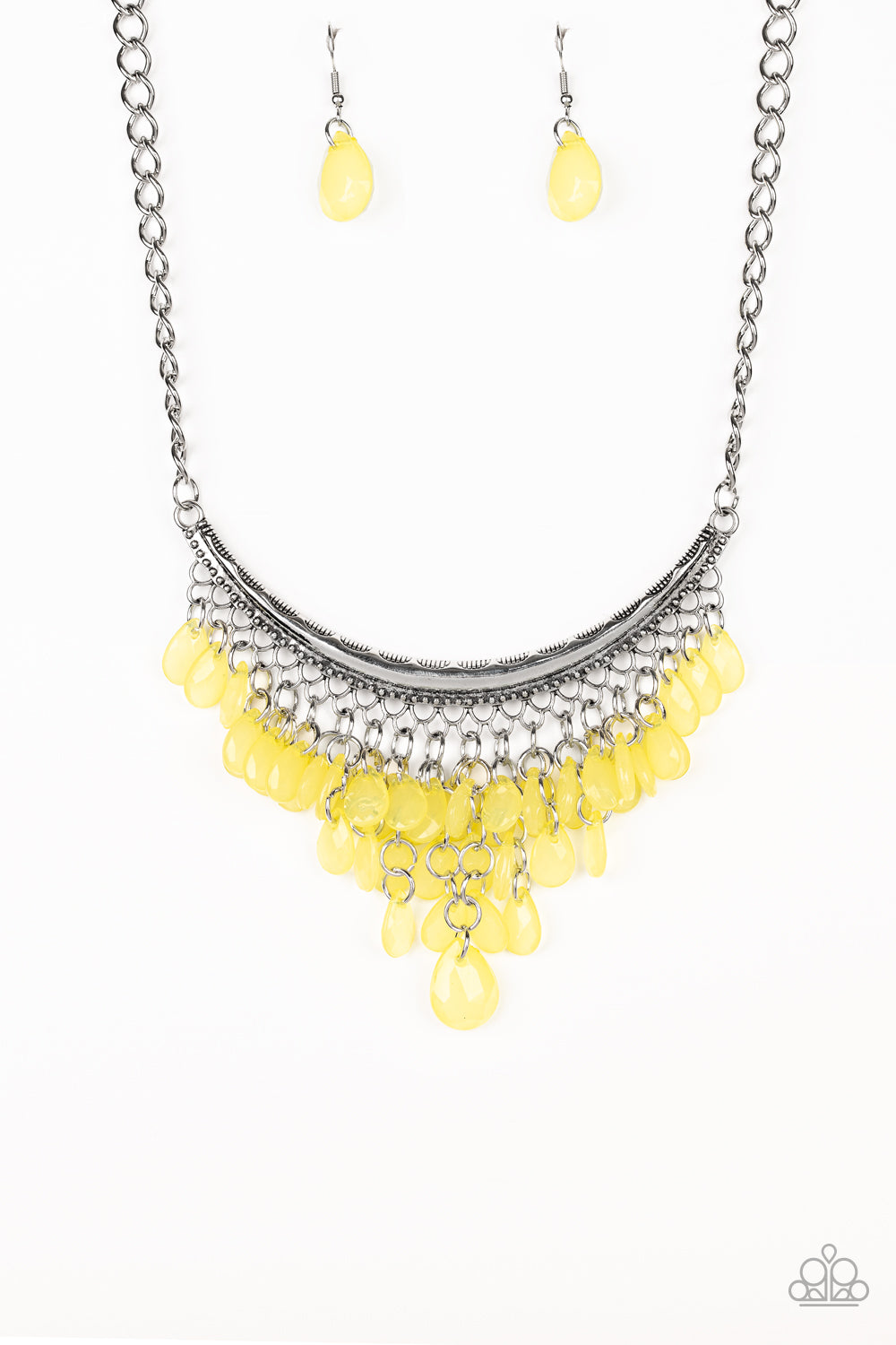 Rio Rainfall - yellow - Paparazzi necklace