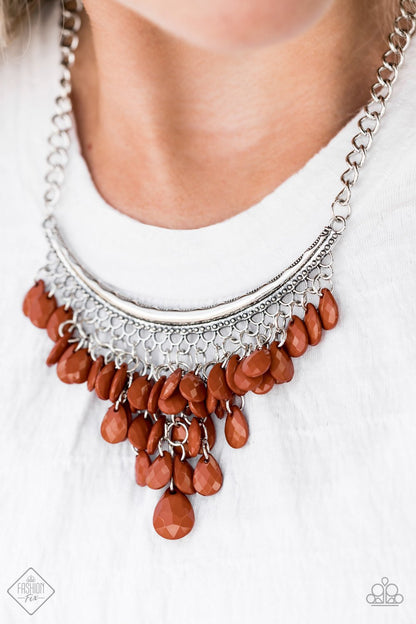Rio Rainfall-brown-Paparazzi necklace