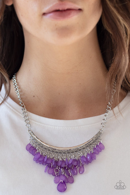 Rio Rainfall-purple-Paparazzi necklace