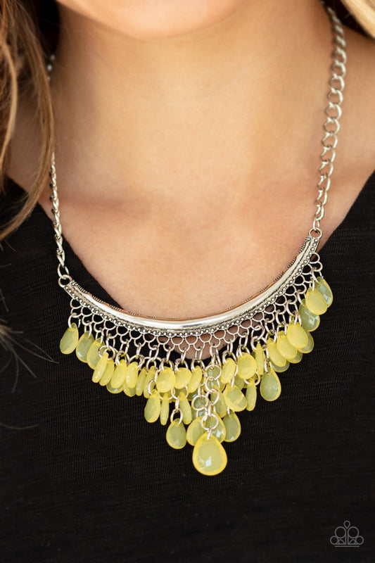 Rio Rainfall-yellow-Paparazzi necklace