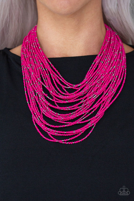 Rio Rainforest-pink-Paparazzi necklace