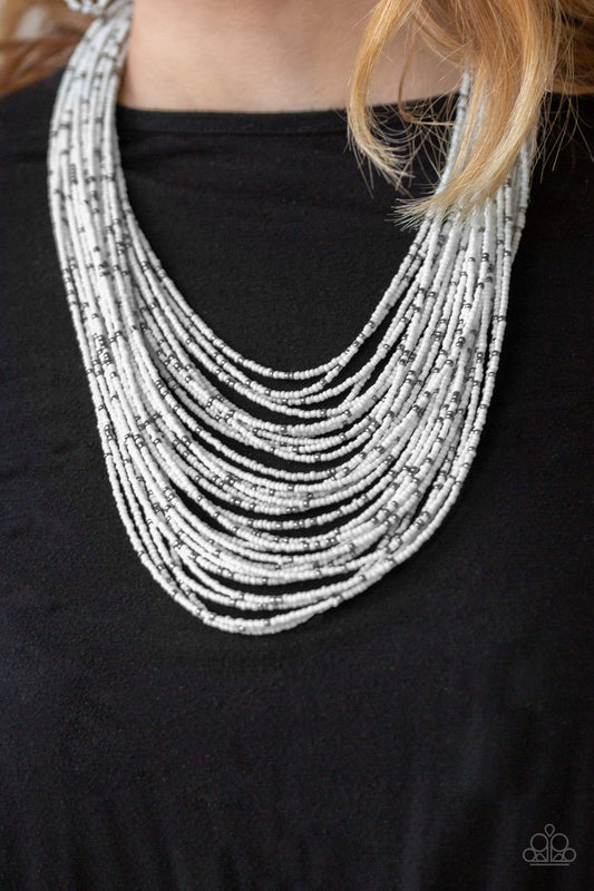 Rio Rainforest-white-Paparazzi necklace