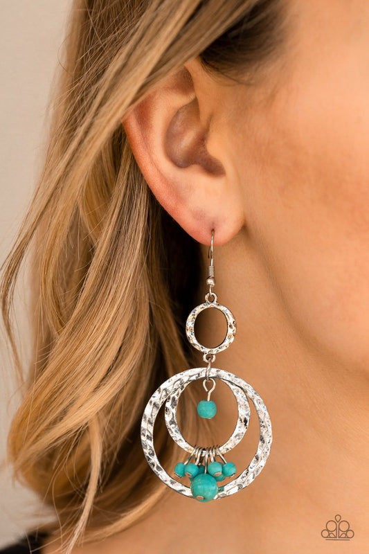 Rio Rustic-blue-Paparazzi earrings