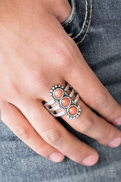 Rio Trio-orange-Paparazzi ring
