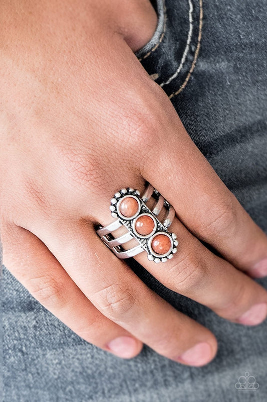 Rio Trio-orange-Paparazzi ring