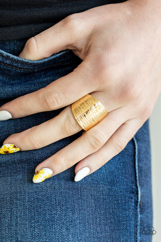 Rippling Rivers - gold - Paparazzi ring