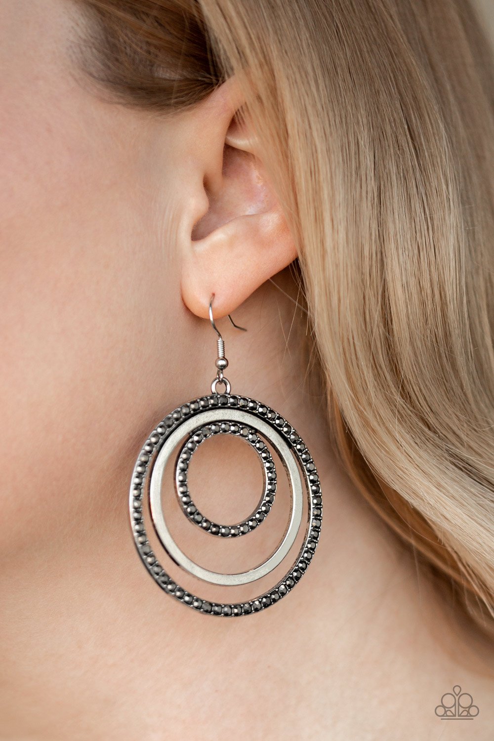 Rippling Refinement-silver-Paparazzi earrings