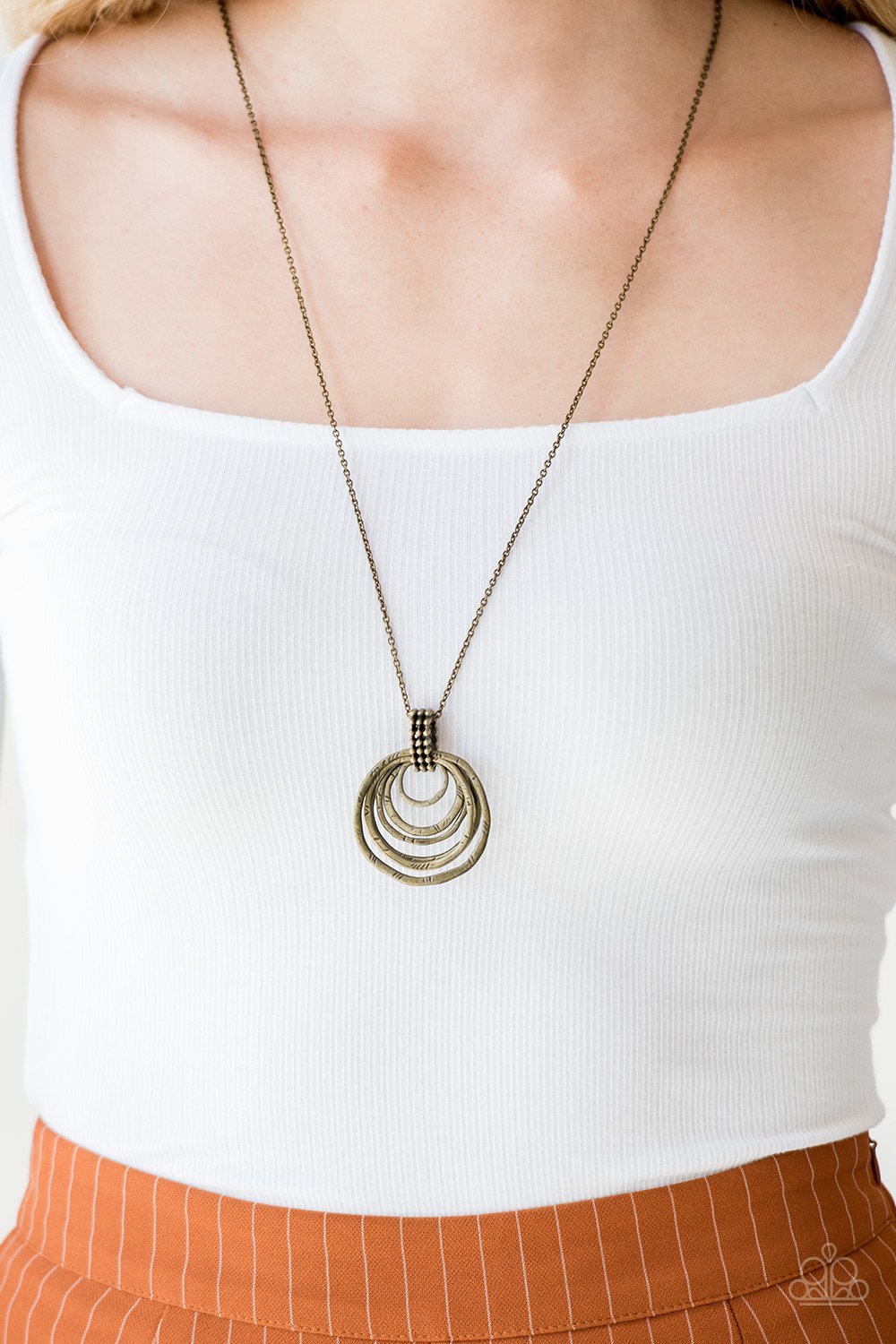 Rippling Relic - brass - Paparazzi necklace
