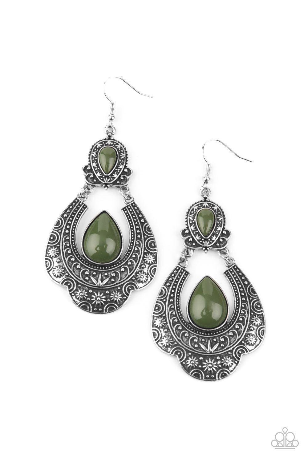 Rise and Roam - green - Paparazzi earrings