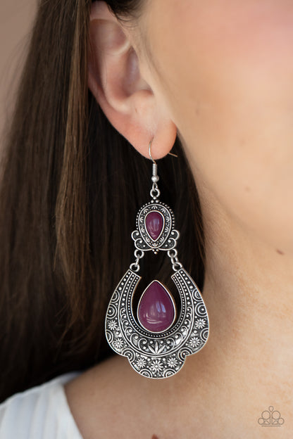 Rise and Roam - purple - Paparazzi earrings