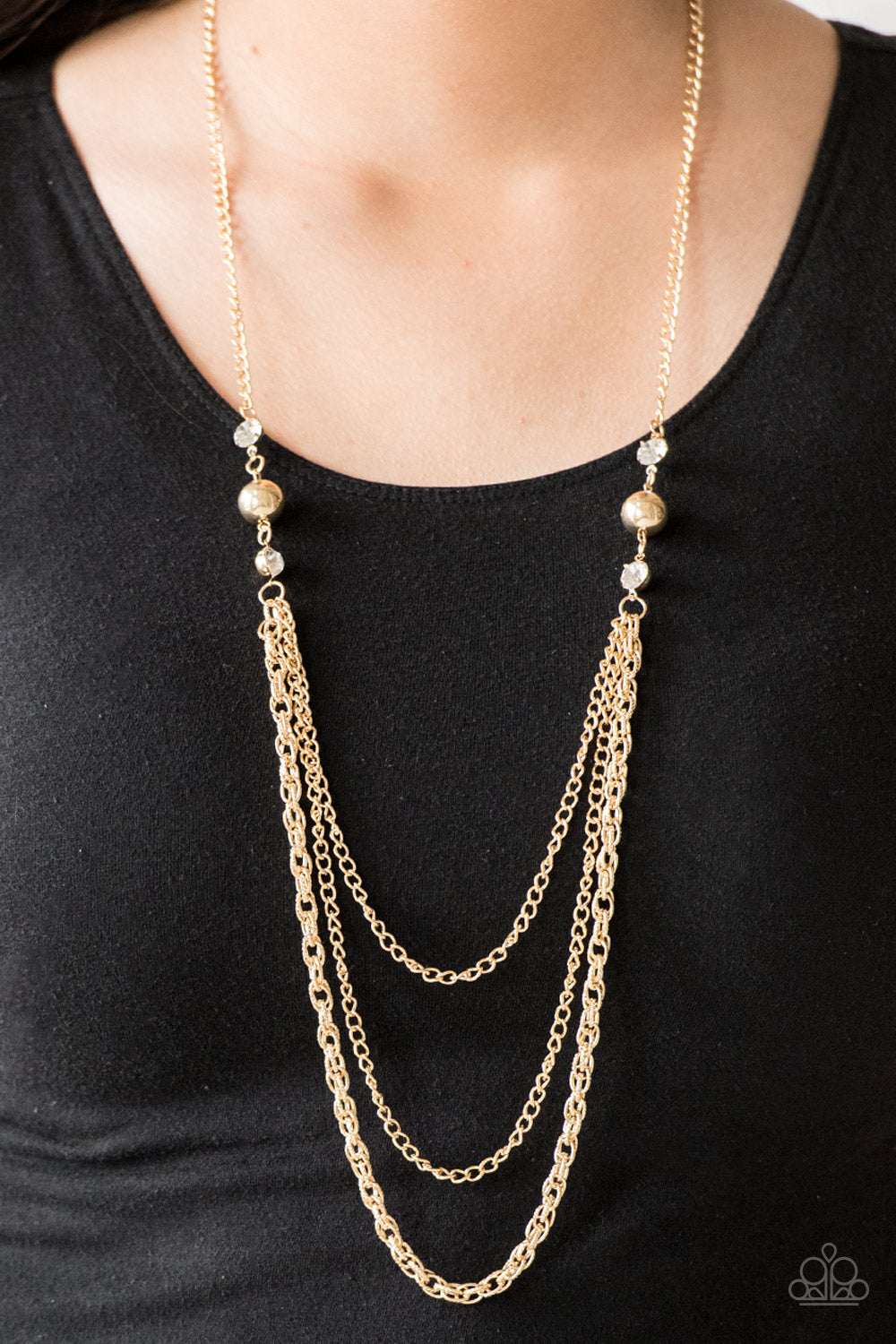 Ritz It All - gold - Paparazzi necklace