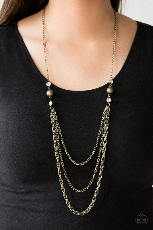 Ritz it All-brass-Paparazzi necklace