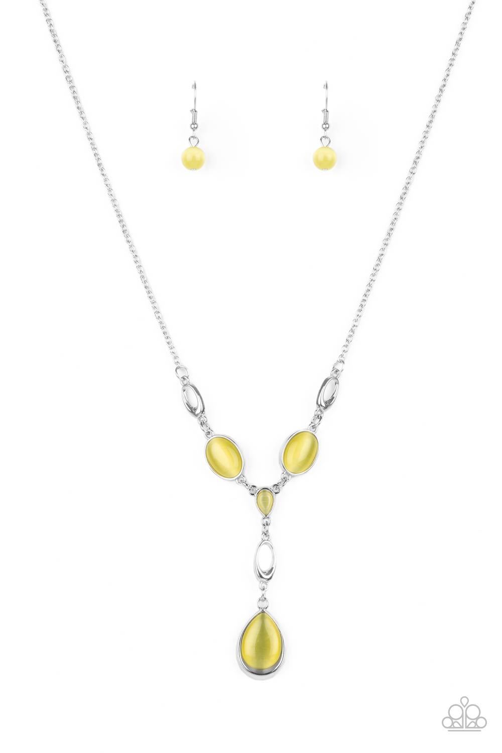 Yellow Necklace Yellow Moonstone Earrings Paparazzi Ritzy