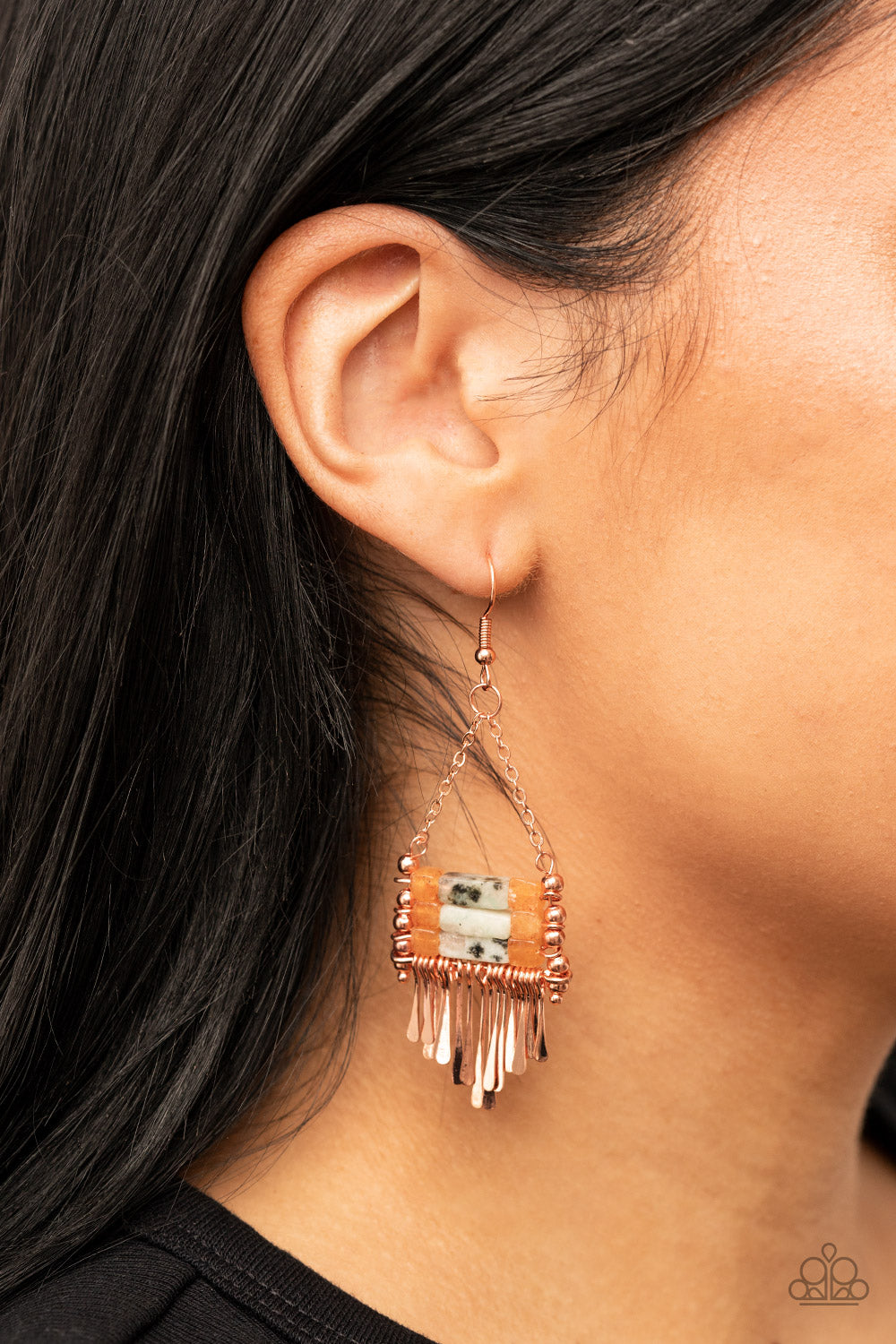 Riverbed Bounty - copper - Paparazzi earrings