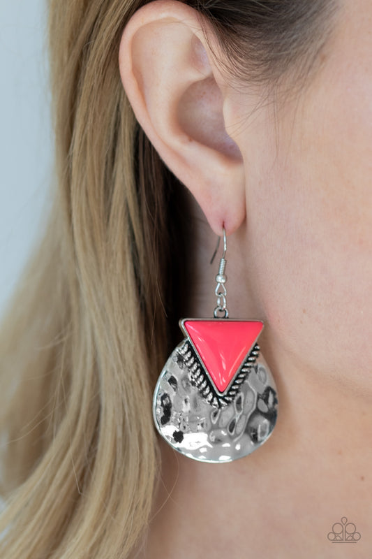 Road Trip Treasure - pink - Paparazzi earrings