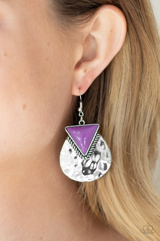 Road Trip Treasure - purple - Paparazzi earrings
