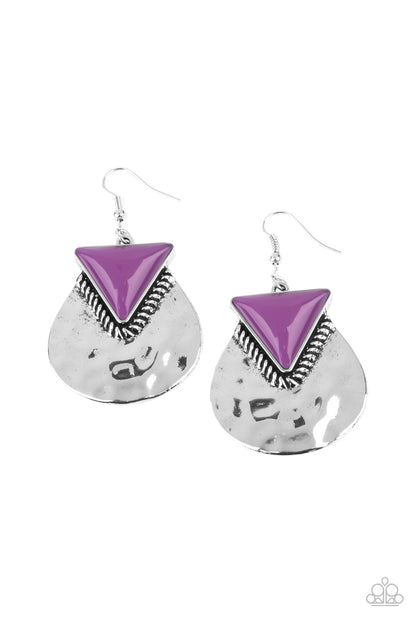 Road Trip Treasure - purple - Paparazzi earrings