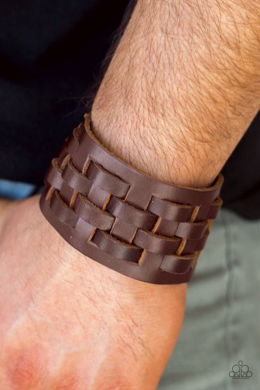 Road Hog-brown-Paparazzi Mens bracelet