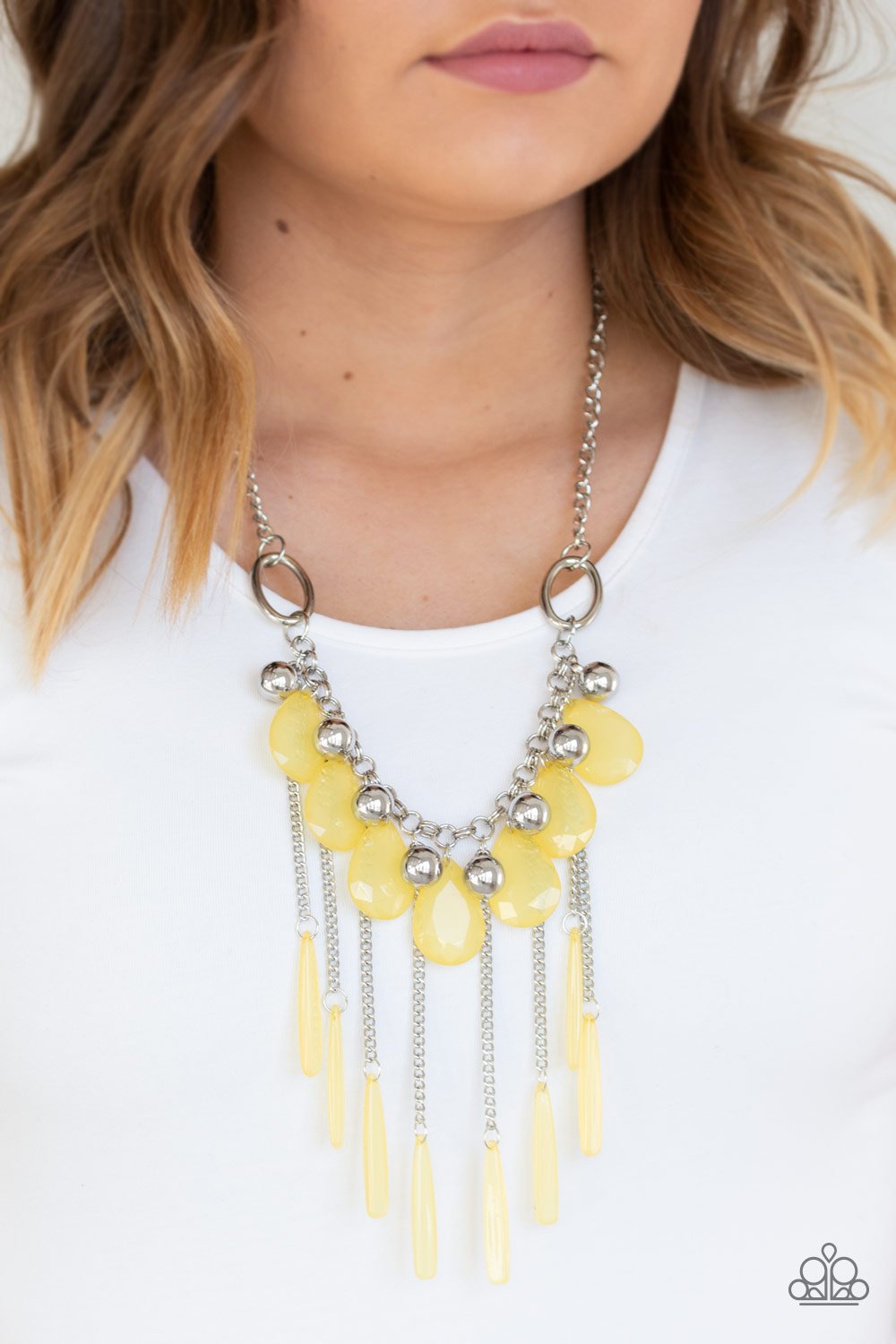 Roaring Riviera-yellow-Paparazzi necklace