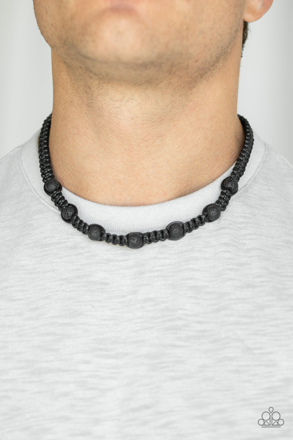 Rock Art - black - Paparazzi mens necklace