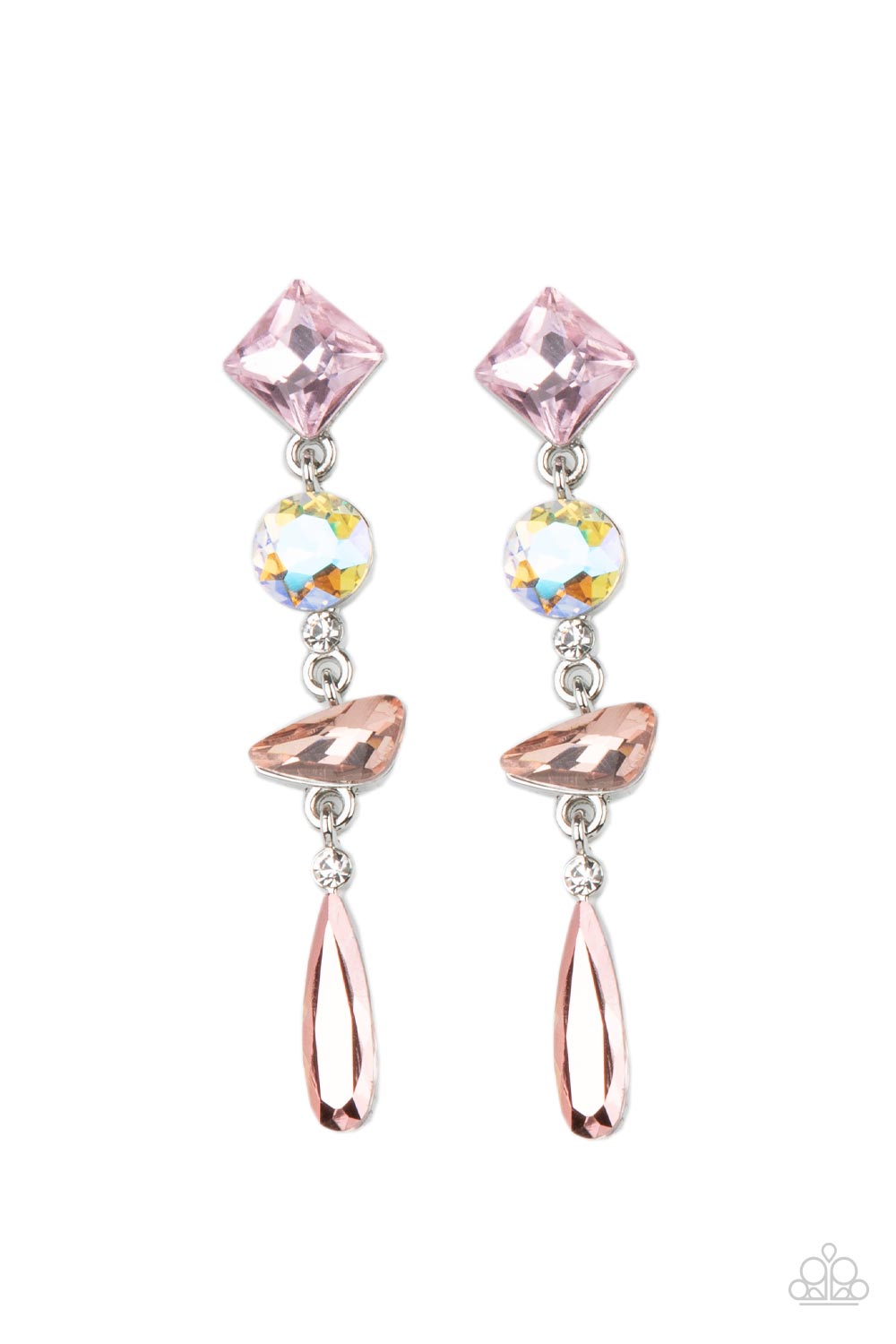 Rock Candy Elegance - pink - Paparazzi earrings