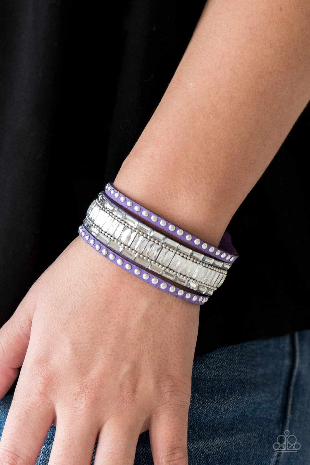Rock Star Rocker-purple-Paparazzi bracelet