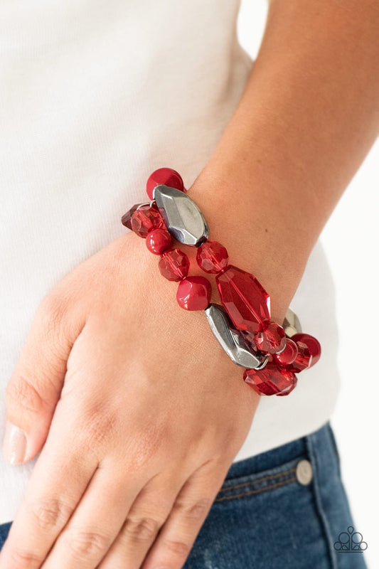 Rockin Rock Candy-red-Paparazzi bracelet