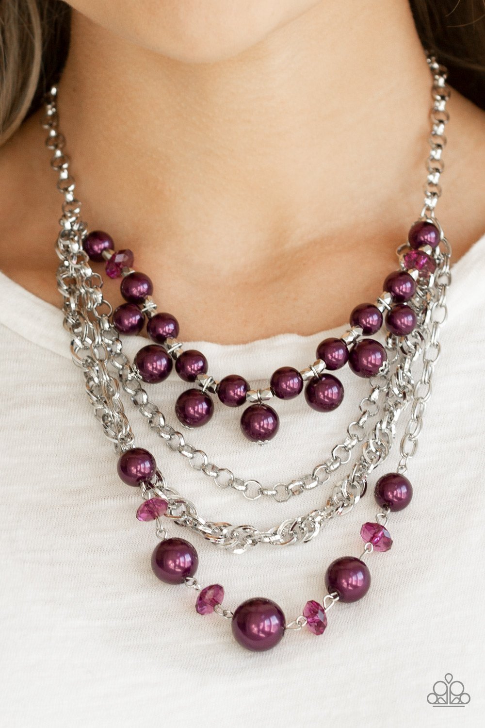Rocking Rockette-purple-Paparazzi necklace