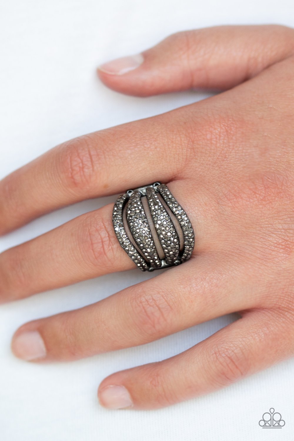 Roll Out The Diamonds-black-Paparazzi ring