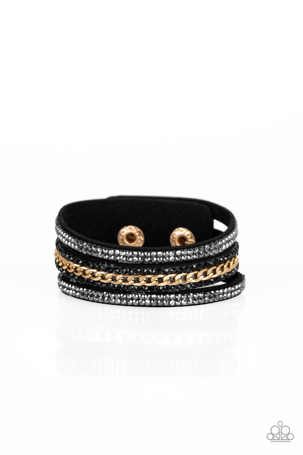 Rollin In Rhinestones - black - Paparazzi bracelet
