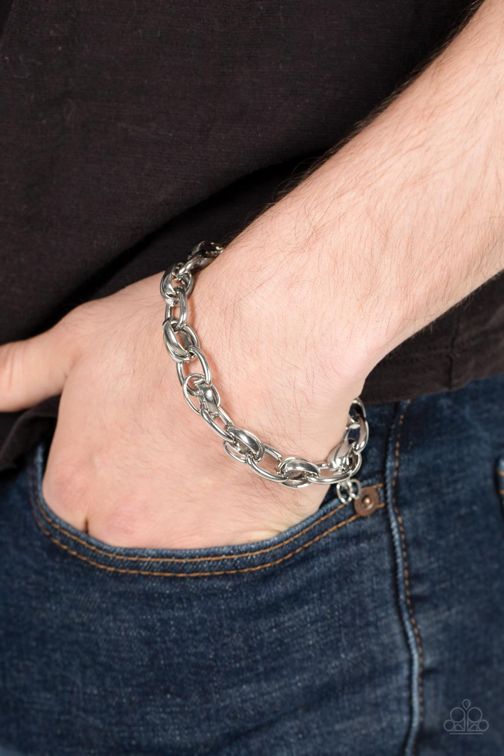 Rookie Roulette - silver - Paparazzi MENS bracelet